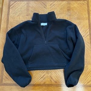 TNA fleece cropped half zip